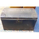 19TH CENTURY DOME TOP TRUNK WITH BRASS STUD DECORATION