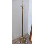 20TH CENTURY GILT METAL STANDARD LAMP WITH REEDED COLUMN