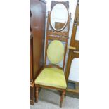 LATE 19TH CENTURY WALNUT METAMORPHIC BEDROOM CHAIR/DRESSING MIRROR ON TURNED SUPPORTS