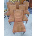 SET OF 6 DINING CHAIRS ON SQUARE SUPPORTS