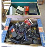 VARIOUS CAMERAS AND CAMERA EQUIPMENT TO INCLUDE ROLLEI SLIDE PROJECTOR, TRIPOD,