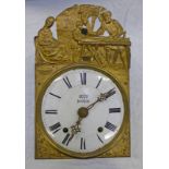 GRANDFATHER CLOCK FACE AND MARKINGS WITH WHITE DIAL MARKED 'OCEJO BURGOS' WITH BRASS IMPRESSED