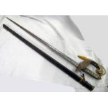 EDWARD VII SWORD WITH PIERCED HAND GUARD, CARVED GRIP,