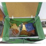 FISHING BOX WITH CONTENTS INCLUDING FLIES, LINE, HOOKS, SPARE SPOOLS ETC.