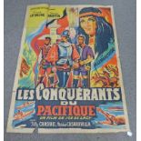 FILM POSTER "LES CONQUERANTS DU PACIFIQUE" 160 X 115CM