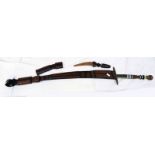MIDDLE EASTERN SWORD WITH DECORATIVE HANDLE,