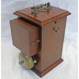 LATE VICTORIAN MAHOGANY CASED PORTABLE SERVANTS BELL