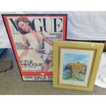GRAND VOGUE POSTER WITH SIGNATURE THAT REEDS "TO MY MURRAY WITH LOVE KYLIE" AND A FRAMED