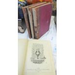 FOUR BAND VOLUMES OF PUNCH MAGAZINES 1883 - 86 VOL'S 85,86,90,