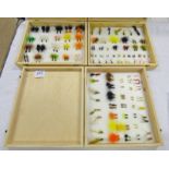 3 IRWIN MARPLES WOODEN CASES ALL WITH CONTENTS OF VARIOUS FLIES -3-