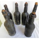 6 LATE 19TH OR EARLY 20TH CENTURY PORT/WINE BOTTLES