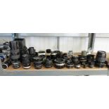 SELECTION OF VARIOUS LENSES INCLUDING VEIVITAR SERIES 1 F/3.8 24-48MM, VIVITAR F/2.