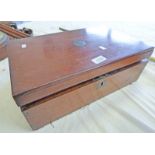 MAHOGANY WRITING SLOPE WITH SIDE DRAWER