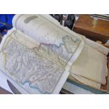 SELECTION OF UNFRAMED MAPS TO INCLUDE ATLAS OF SCOTLAND NO 24 DUMFRIESSHIRE ETC