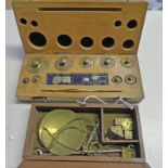 BAIRD & TATLOCK CASED SET OF WEIGHTS AND A MAHOGANY CASED TRAVELLING BALANCE -2-