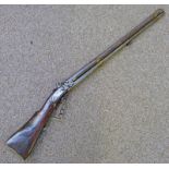 EARLY 19TH CENTURY PERCUSSION OVER-AND-UNDER COMBINATION SPORTING GUN, INITIALLED J.