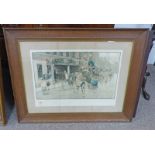 CECIL ALDIN BULL INN SIGNED FRAMED PRINT 35 X 60CM