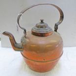 COPPER KETTLE WITH COPPER LID AND SWIVEL HANDLE