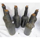 6 LATE 19TH OR EARLY 20TH CENTURY PORT/WINE BOTTLES