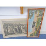 FRAMED ENGRAVING & FRAMED PICTURE THE FARMERS WIFE