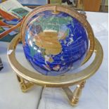 GLOBE ON GILDED METAL STAND WITH COMPASS