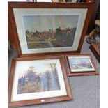 "THE BOSCOBEL OAK" OAK FRAMED PRINT AND " QUATRE BRAS BLACK WATCH AT BAY" FRAMED PRINT AND ONE