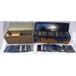 SELECTION OF GLASS SLIDES TO INCLUDE COLOURED GLASS SLIDE OF WASHINGTON DC, ANIMALS,