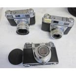 THREE KODAK RETINA 111 S CAMERAS, WITH DIFFERENT LENSES : SCHNEIDER XENON 1.