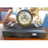 BLACK SLATE MANTLE CLOCK