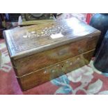 ROSEWOOD TEA CADDY WITH DECORATIVE INLAY