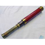 3 DRAW BRASS TELESCOPE MARKED UTZSCHNEIDER U.