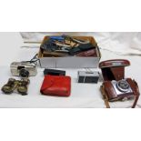 OPERA GLASSES, MULTI TOOLS, SWISS ARMY KNIFE, ZEISS ITON CONTINA CAMERAS, VARIOUS CAMERAS,