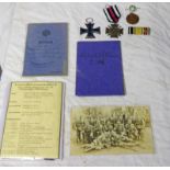 WW1 IRON CROSS SECOND CLASS AND TWO OTHERS ISSUED TO SAXON UNTERO FFIZIER FRIEDRICH ALLNER WITH HIS