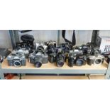 SELECTION OF VARIOUS CAMERAS INCLUDING MINOLTA 505SI SUPER, CANON EOS 1000F,