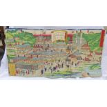 UNFRAMED ORIENTAL WATERCOLOUR OF A TOWN SCENE 35.