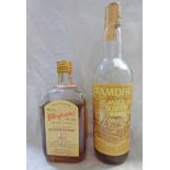 1 BOTTLE TAMDHU 8 YEAR OLD MALT SCOTCH WHISKY, 70 PERCENT PROOF. 26 2/3 FL OZ, LOW LEVEL.