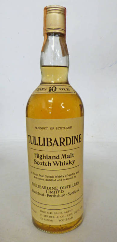 1 BOTTLE TULLIBARDINE 10 YEAR SINGLE MALT WHISKY - 26 2/3 FL OZS,