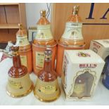 6 BELL'S WHISKY DECANTERS, 2 X SPECIAL SELECTED (1 EMPTY) 40% VOL , 75C,