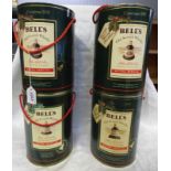 4 BELL'S WHISKY DECANTERS CHRISTMAS EDITION 1989, 1990 & 2 X 1991,