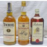 3 BOTTLES OF SCOTCH WHISKY TO INCLUDE ROYAL STRATHYTHAN, BALLANTINES & TEACHERS - ALL 75CL,