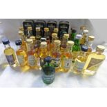 VARIOUS WHISKY MINIATURES INCLUDING SINGLE MALT, GLENROTHES 12 YEAR OLD,