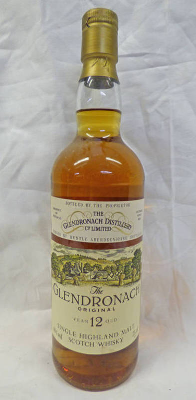 1 BOTTLE GLENDRONACH ORIGINAL 12 YEAR OLD SINGLE MALT WHISKY WITH CREAM LABEL - 75CL 40% VOL