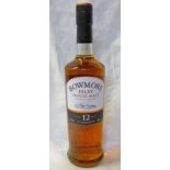 1 BOTTLE BOWMORE 12 YEAR OLD SINGLE MALT WHISKY,