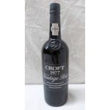 ONE BOTTLE OF CROFT 1977 VINTAGE PORT