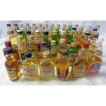 LARGE SELECTION OF WHISKY MINIATURES INCLUDING FAMOUS GROUSE,