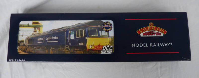 BACHMANN 32-729 00 GAUGE CLASS 66 DIESEL 66405 BLUE MALCOLM LOGISTIC SERVICES DCC READY.