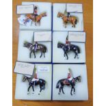 SELECTION OF SIX DUCAL MOUNTED MILITARY FIGURES INCLUDING COLONEL COLDSTREAM GUARDS,