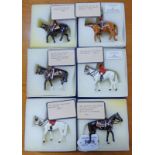 SELECTION OF SIX DUCAL MOUNTED MILITARY FIGURES INCLUDING M1 HER MAJESTY THE QUEEN,