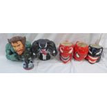 SELECTION OF COMIC RELATED MONEY BANKS AND MUGS INCLUDING CHARACTERS HULK,