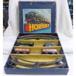 HORNBY 0 GAUGE CLOCKWORK PASSENGER TRAIN SET NO 21.